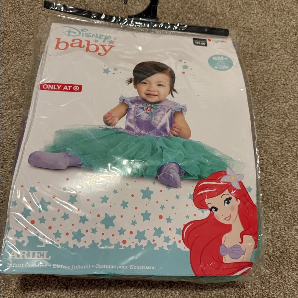 Disney Baby Little Mermaid Ariel Costume, New 6-12 months, Halloween